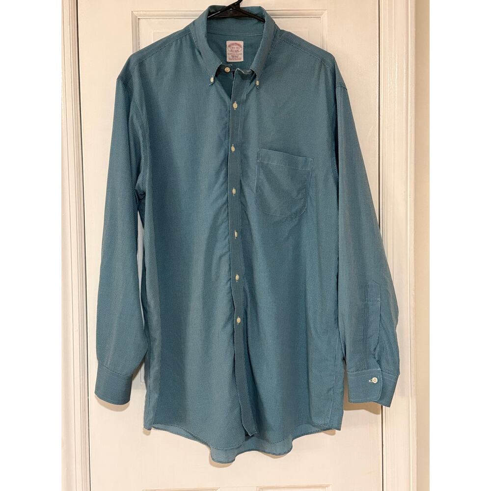 Brooks Brothers Blue Patterned Button-Up Shirt 16 1/2 - 34